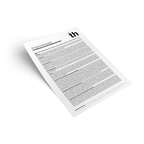 Mockup Dokument Allgemeine Geschäftsbedingungen TechnoAlpin Holding auf Deutsch