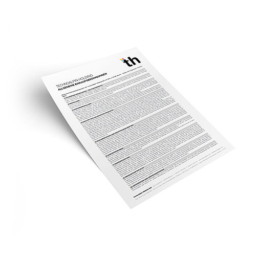 Mockup Dokument Allgemeine Einkaufsbedingungen TechnoAlpin Holding auf Deutsch